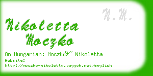 nikoletta moczko business card